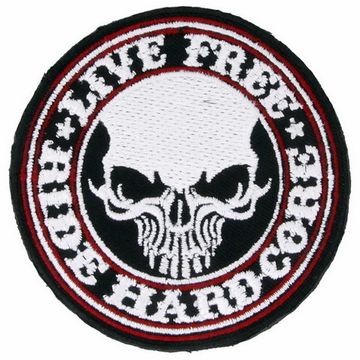 Нашивка Live Free, Ride Hardcore (круглая)