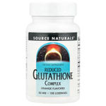 Source Naturals, Комплекс с восстановленным глутатионом, со вкусом апельсина, 50 мг, 100 пастилок