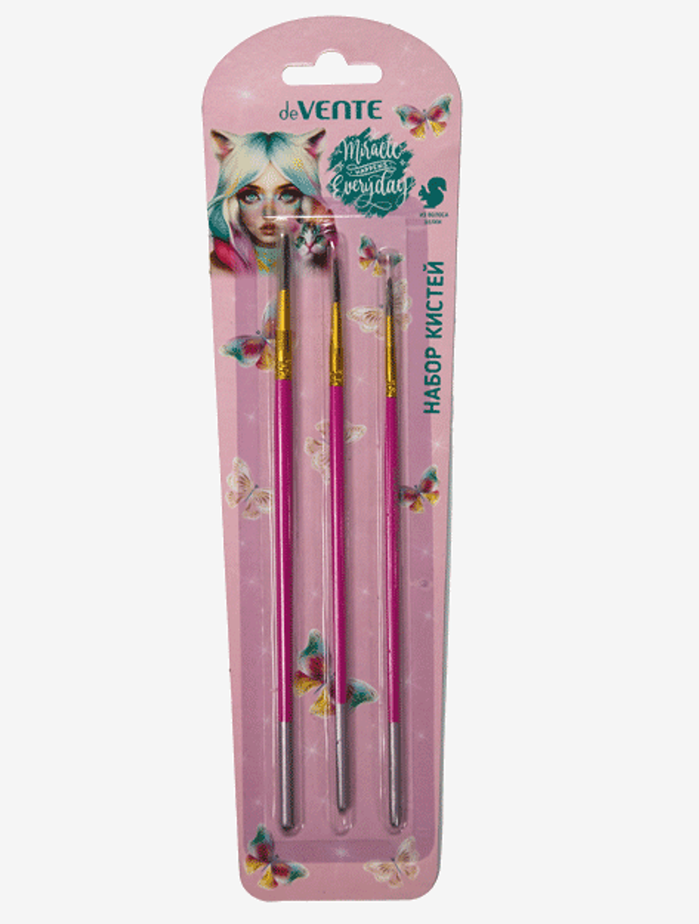 Набор кистей 3 шт (белка № 1, 3, 6) "Miracle" (deVENTE)