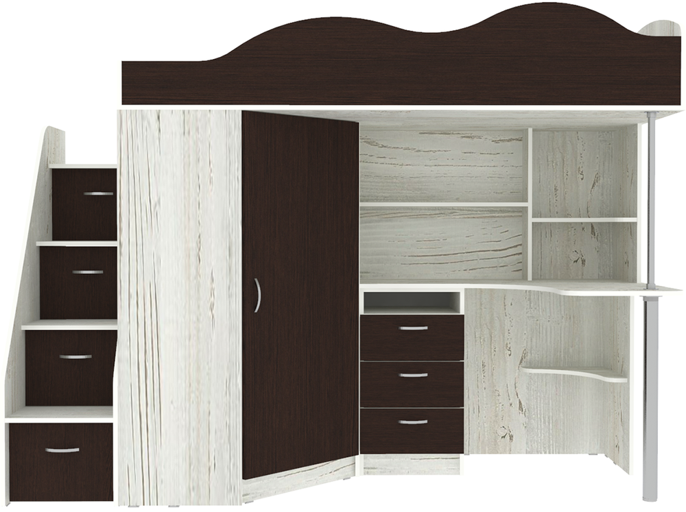 Кровать-чердак КарИВи Пионер Винтерберг Венге