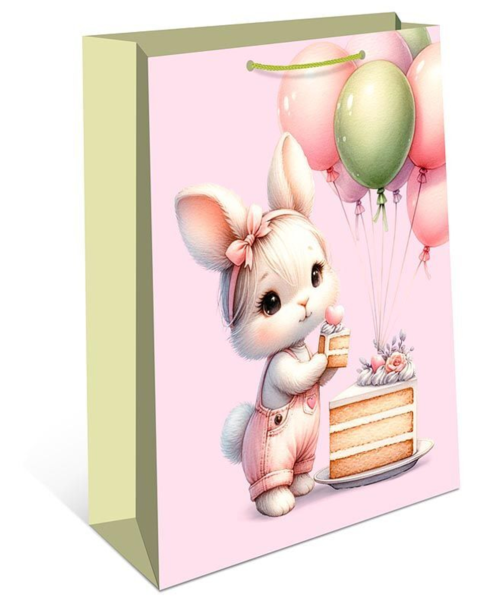 Пакет подар. бумажн. 33*42*10 см, 130гр/м2 Зайчик