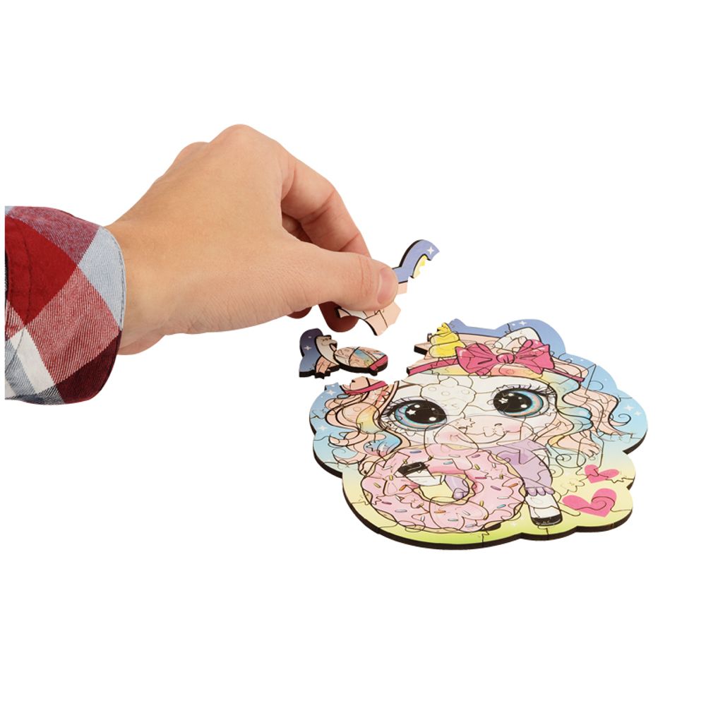 Деревянный пазл в рамке ТРИ СОВЫ "Единорог", 45 элементов