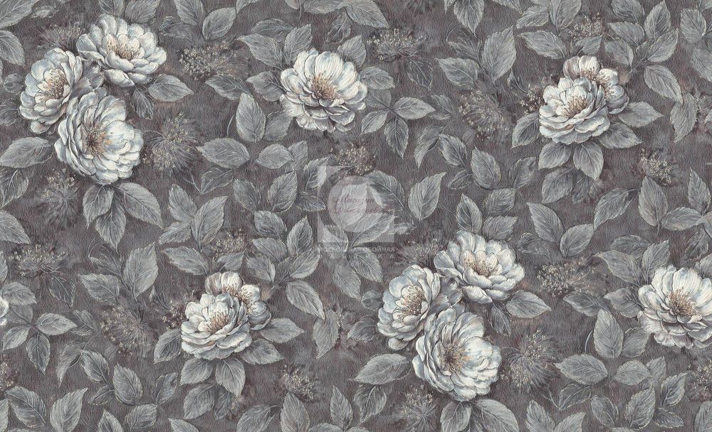 Обои 1,06х10м Жардин флиз.осн  горяч.тиснение 4164-9 Э (1Э) графит