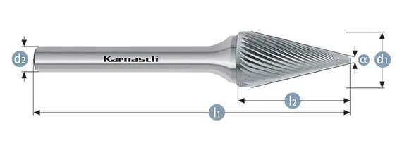 Борфреза Karnasch форма M (конус), твердосплавная