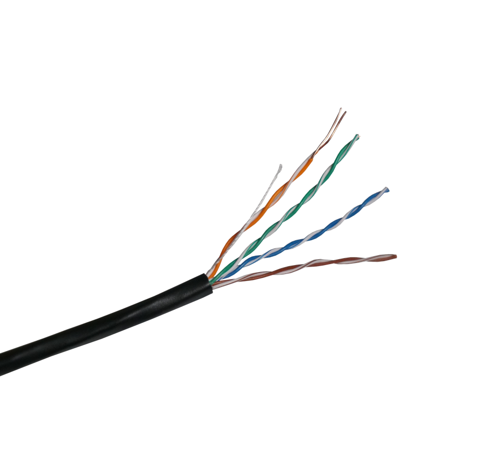 Кабель UTP CAT 5E CU 4x2x0,50 CU PE ВНЕШНИЙ (МЕДНЫЙ) ЧЕРНЫЙ,бухта 305 м