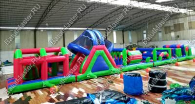 Коммерческая надувная полоса препятствий "Азарт" 25*3,5*4,5 м