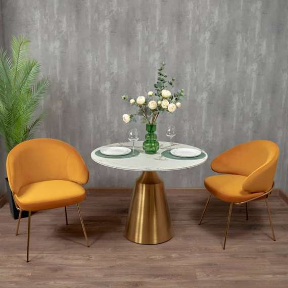 Стул Lime, кремовый микровелюр с золотыми ножками