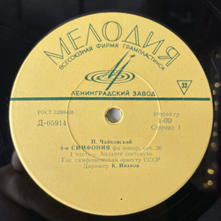 Винтажная виниловая пластинка LP К. Иванов, П.И. Чайковский, Симфония № 4 Фа Минор, Соч. 36 (СССР 1969)