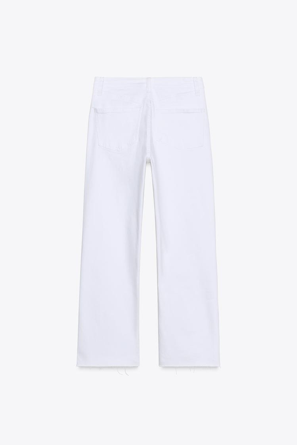 ZARA ДЖИНСЫ TRF CROPPED FLARE С ВЫСОКОЙ ПОСАДКОЙ, БЕЛЫЙ