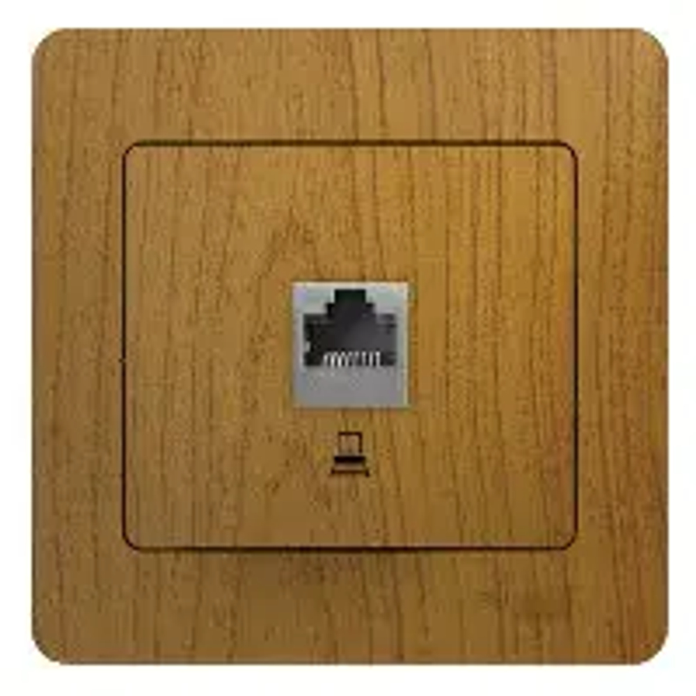 GLOSSA РОЗЕТКА компьютерная RJ45 кат. 5e, механизм, ДУБ
