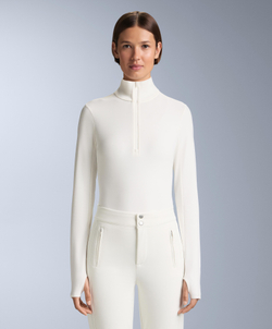 Oysho Термофутболка с застёжкой-молнией на половину длины, белый