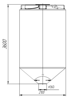 Бункер 10000л Политим 10000 л.(2100x2100x3600см;белый ) - арт.560767