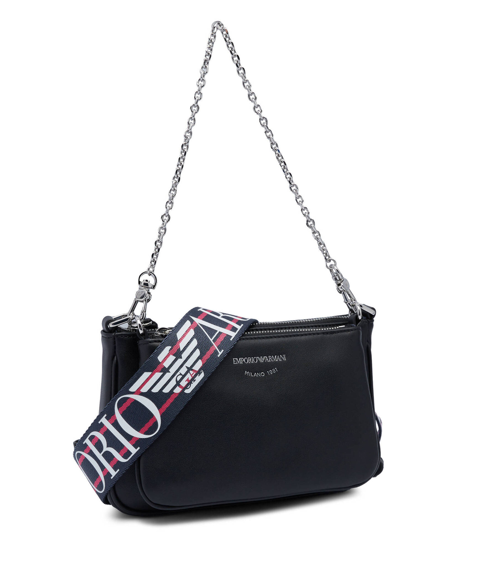 Кожаная сумка через плечо + поясная сумка Emporio Armani - черный(Y3H317 Y478E)