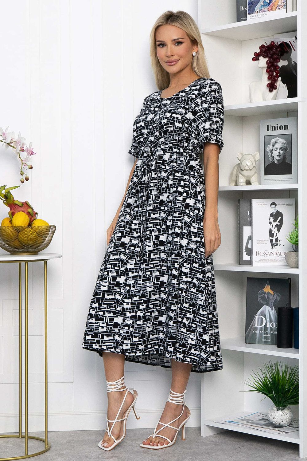 Платье Майя (черно-белое) П13911-3М LT Collection