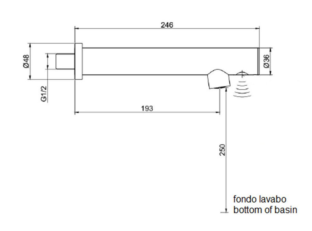 Смеситель сенсорный настенный с LEED-расходом ESENTIALMATIC 07263.LB. никель