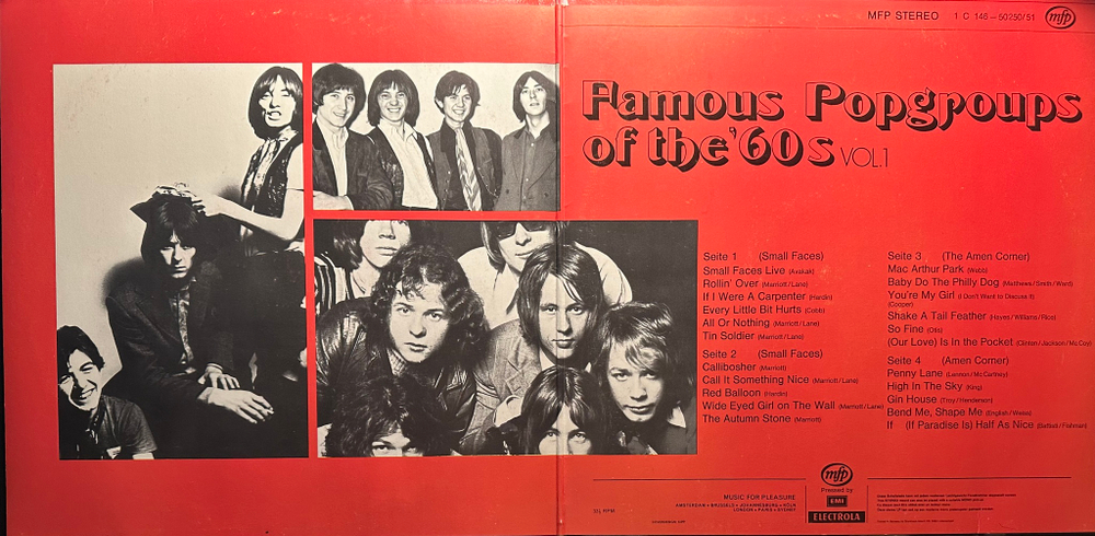 Small Faces & Amen Corner ‎– Famous Popgroups Of The '60s Vol. 1 2LP (Германия)