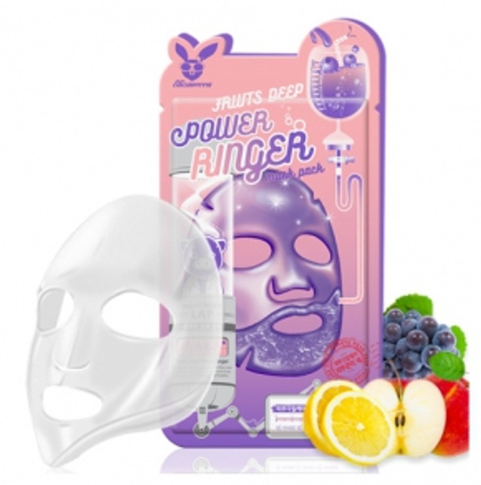 Маска для лица Elizavecca тканевая с экстрактом фруктов Power Ringer Mask Pack Fruits 23 мл