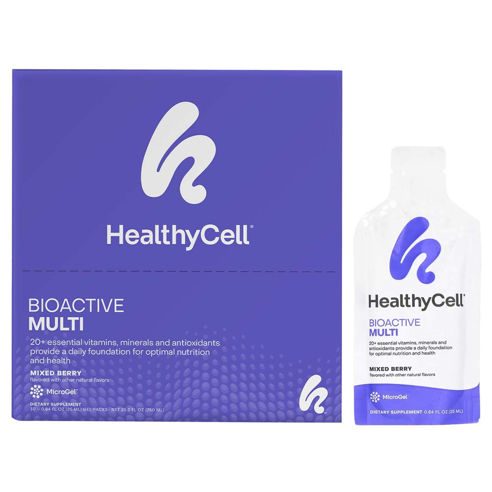 HealthyCell, Bioactive Multi, ягодное ассорти, 30 гелевых пакетиков по 25 мл (0,84 жидк. Унции)