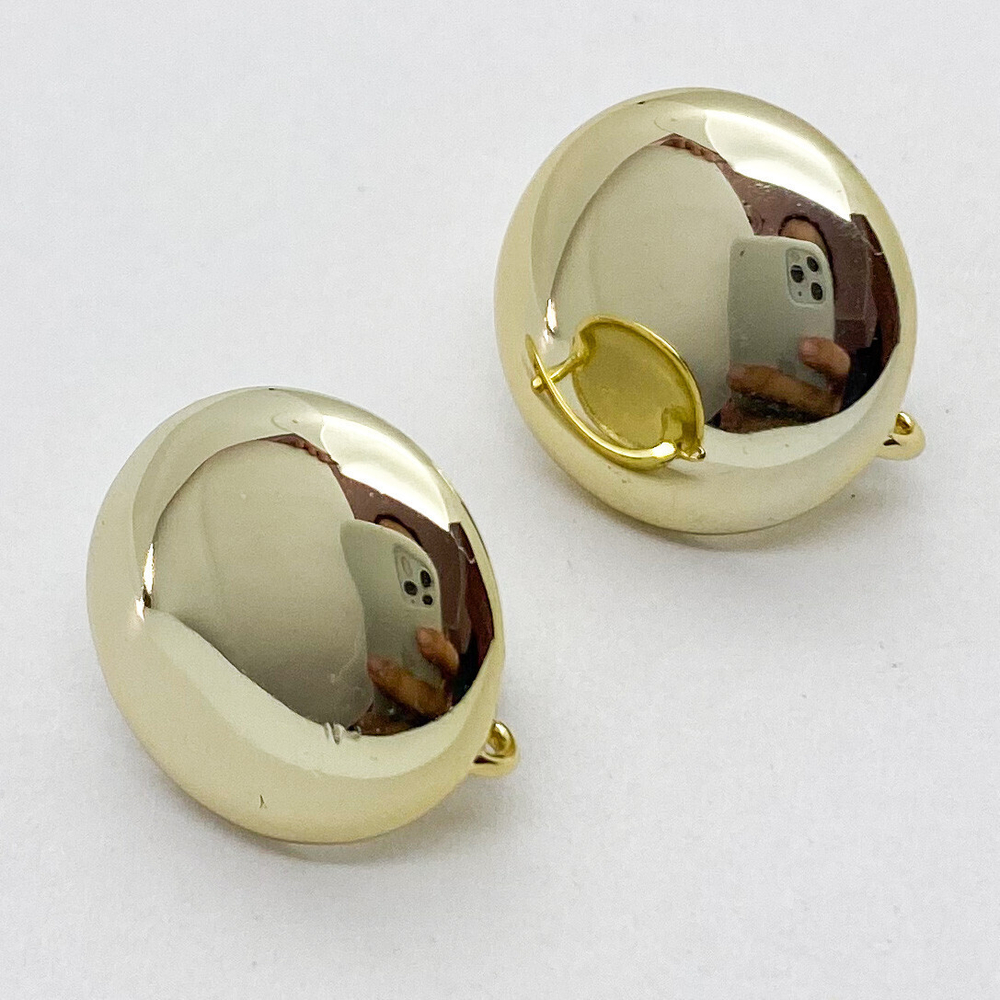 Ювелирные швензы с позолотой, 15*15 мм, цена за пару