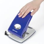 Дырокол металлический BRAUBERG "Style", до 50 листов, ассорти (синий/черный), 221278