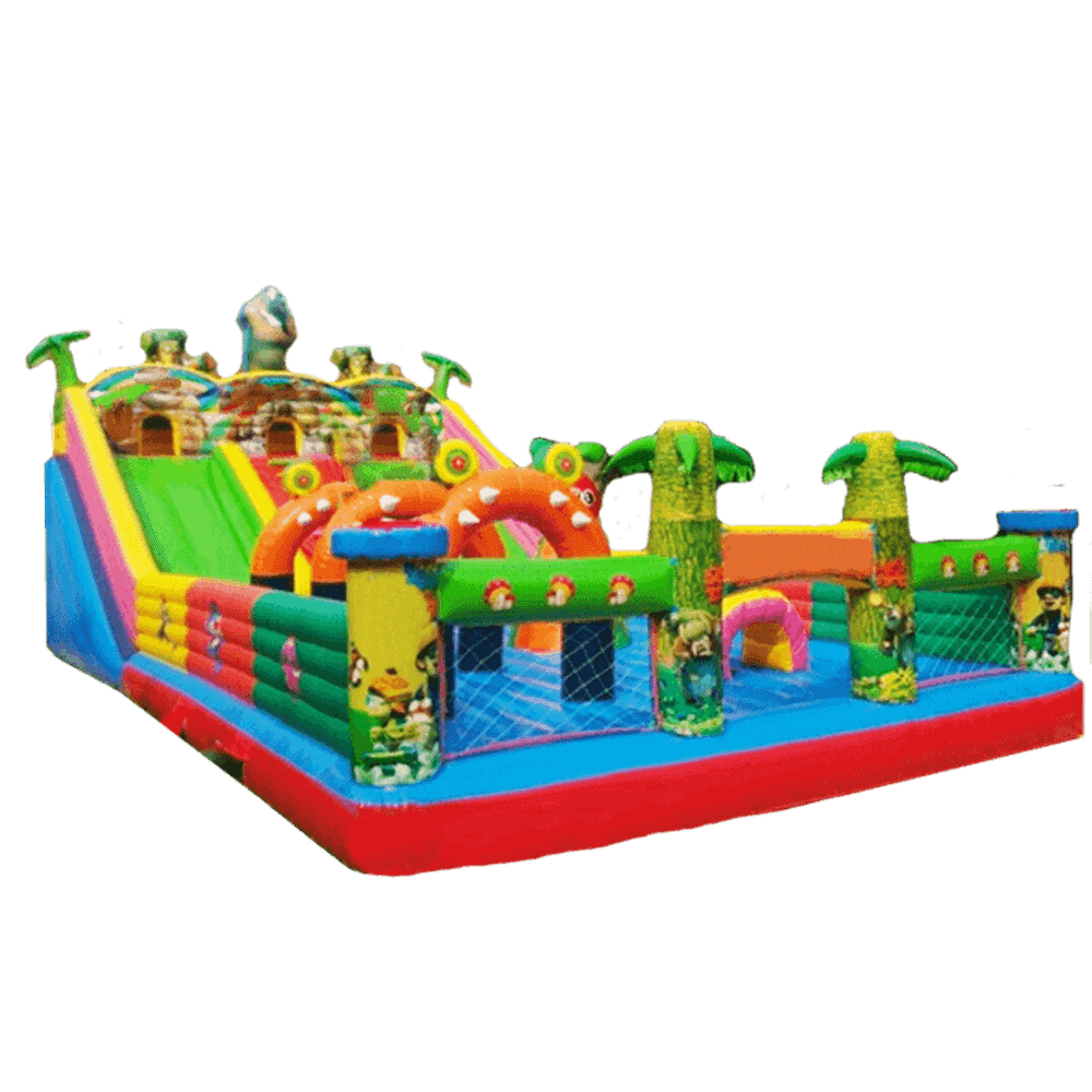 Надувной батут-горка "Радужное сафари"