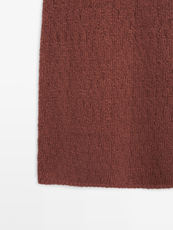Massimo Dutti Хлопковая вязаная юбка миди, черепичный