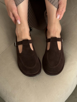 Лоферы из натуральной замши