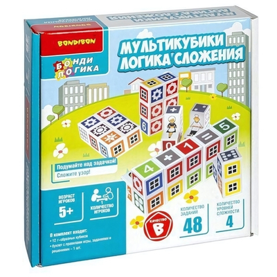 Логическая игра "Мультикубики. Логика сложения" (Bondibon)