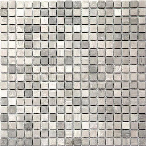 4M032-15T Мозаика из мрамора 4 мм Natural i-Tilе серый квадрат глянцевый
