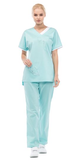 Костюм женский "Мята" LL6102 (мята/белый)