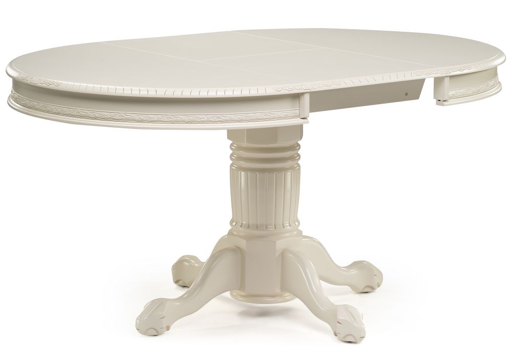 Деревянный стол Альфред 110(160)х110х80 слоновая кость