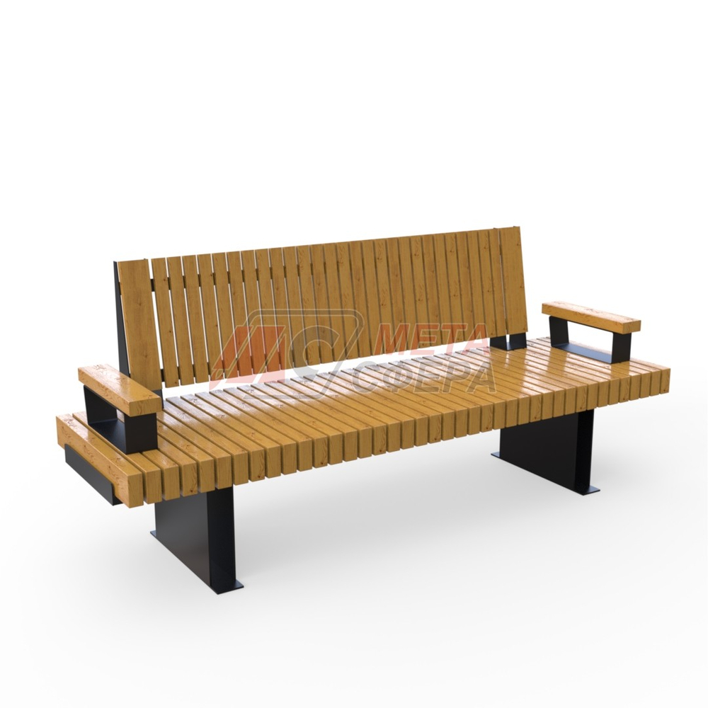 Скамейка Rail Road 03 с подлокотниками