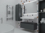 Тумба с раковиной Armadi Art Flat 140 антрацит глянец