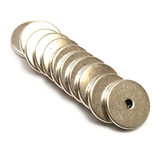 Бусины - спейсеры для украшений 14х1,5 мм, под серебро