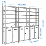 Комбинация для хранения - IKEA IVAR/ИВАР ИКЕА, 259х30х226 см, сосна/белый