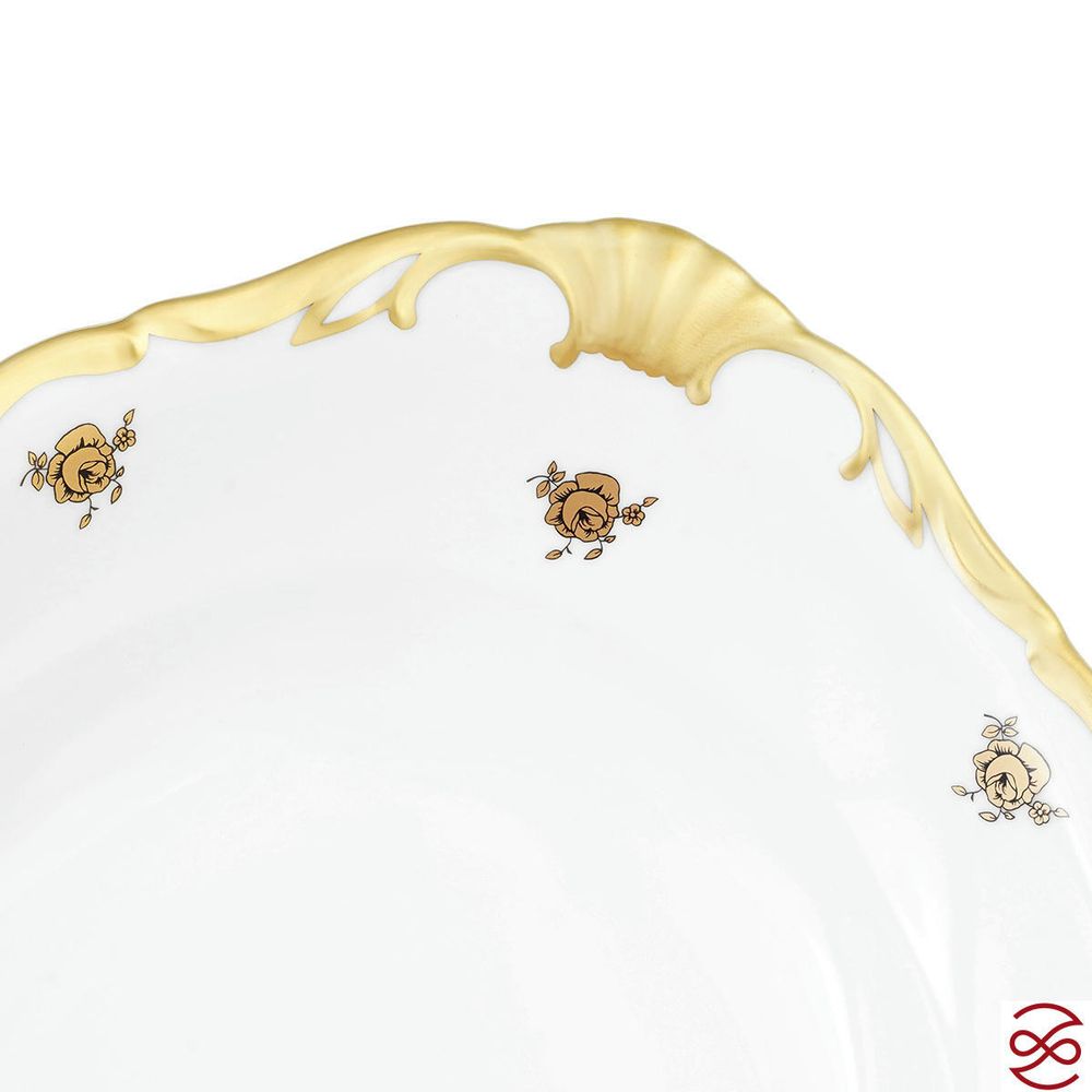 Блюдо для хлеба Queen's Crown Золотая роза 35 см
