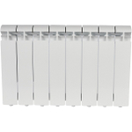 Радиатор алюминиевый STOUT Alpha 350 - 8 секции (подключение боковое, цвет белый)