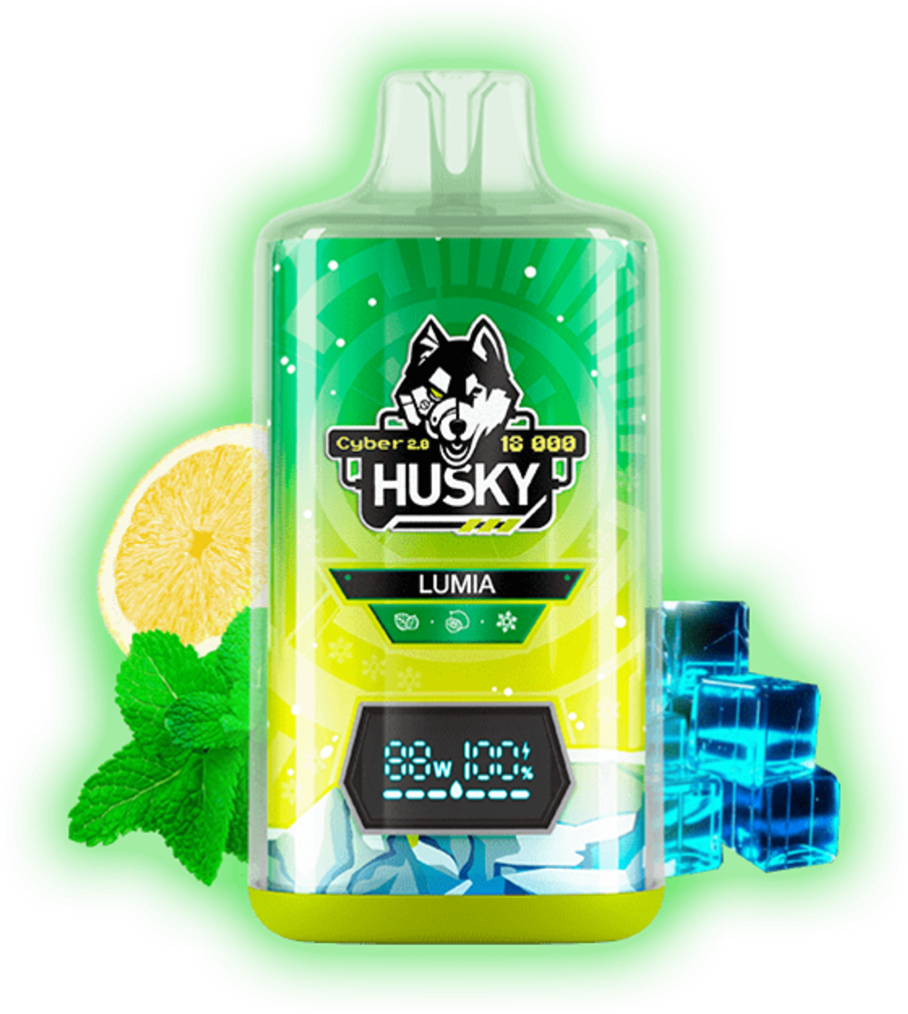 Husky Cyber 2 Lumia - холодный лимон-перечная мята 18000 затяжек 20мг Hard (2% Hard)