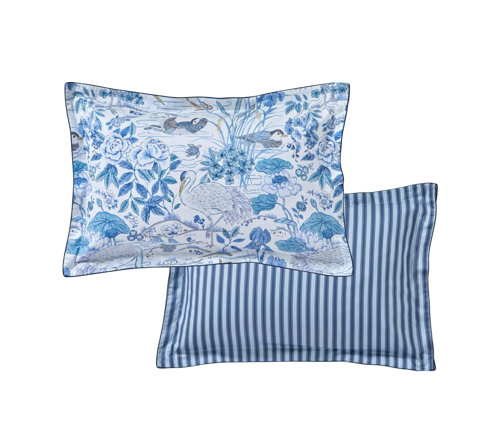 Постельное белье 2 спальное евро Blanc des Vosges Water Garden голубое