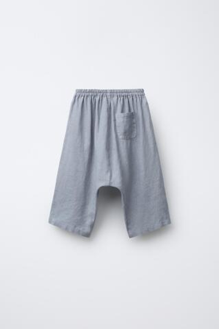 ZARA ШИРОКИЕ БРЮКИ ИЗ 100% ЛЬНА, СВЕТЛО-БЕЖЕВЫЙ