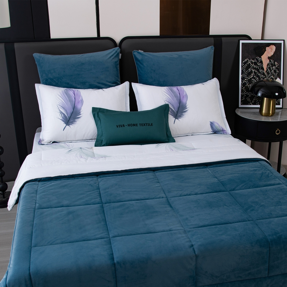 Комплект постельного белья на резинке Сатин Velouria Luxe с Одеялом VLR018