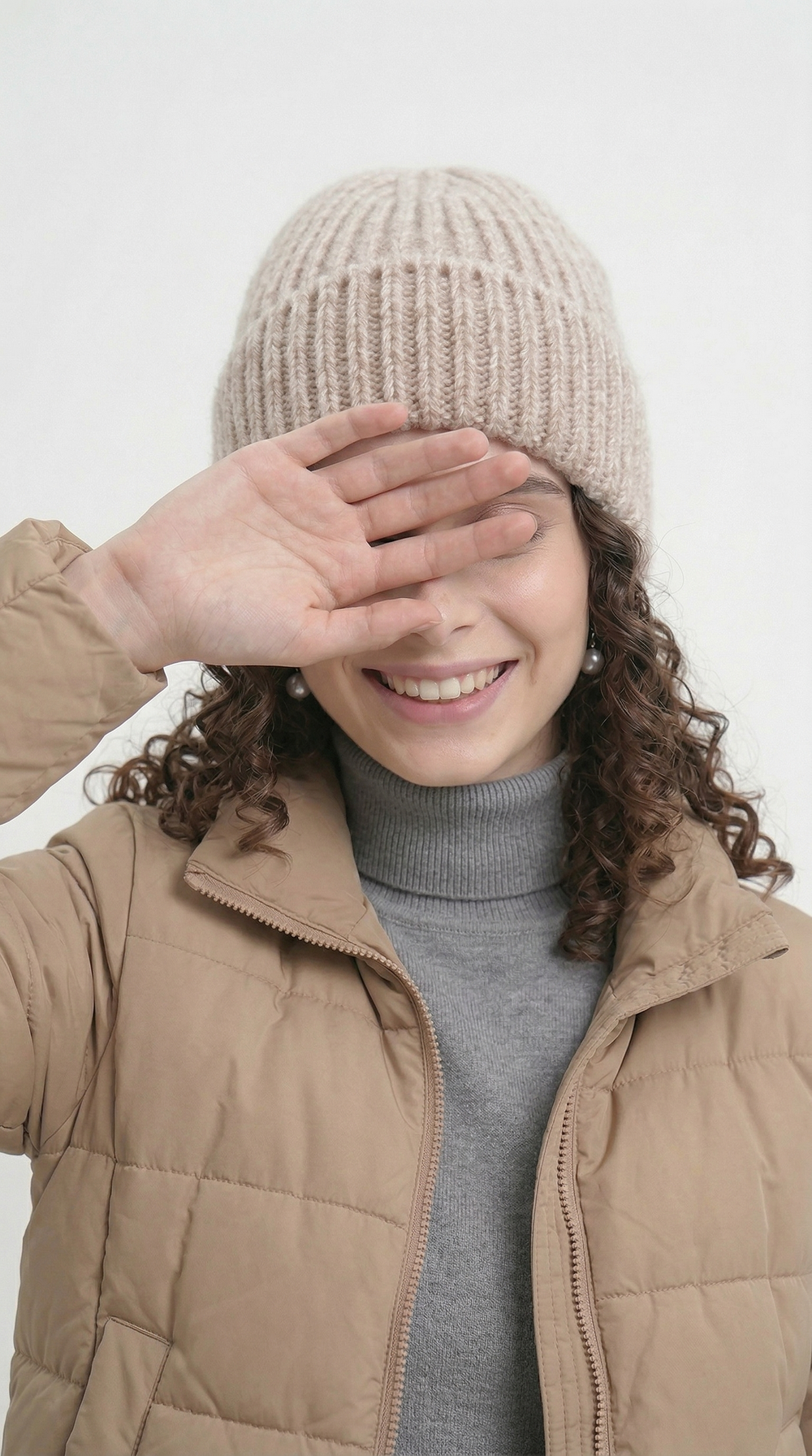 Шапка ШП216-08 бежевый меланж