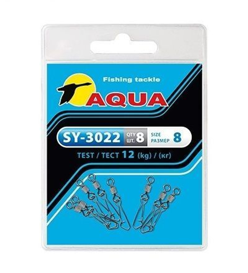 Карабин с вертлюгом для рыбалки SY-3022 №04 (упк. 8 шт.)