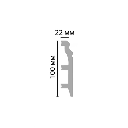 Плинтус напольный дюрополимер под покраску D232 100×22×2000 мм DecoMaster