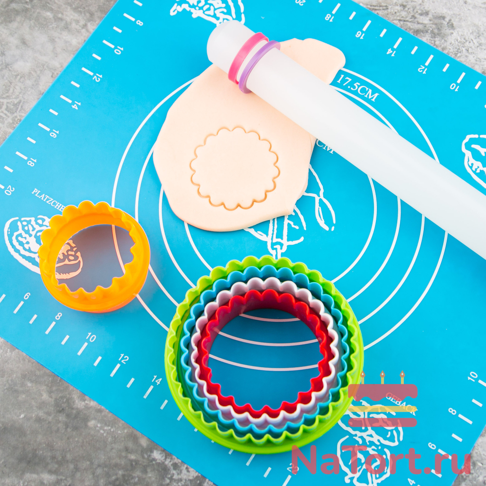 Набор форм для печенья «Круг/Волна», 5 шт