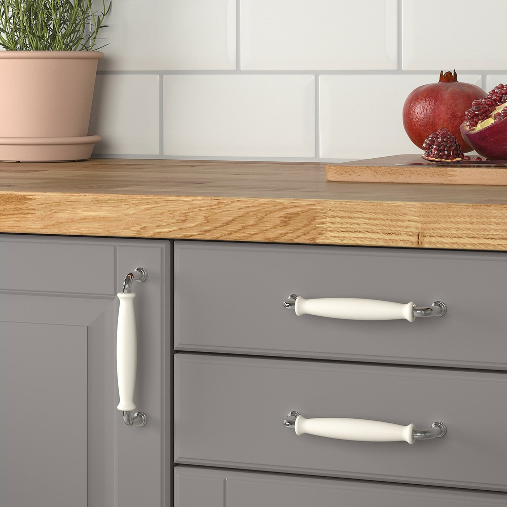 IKEA KLINGSTORP  (ИКЕА КЛИНГСТОРП)  -  Ручка, крем/хром, 141 мм