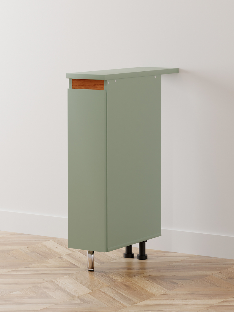 Кухонный модуль напольный, 15х60х85, Малага, бутылочница, зеленый самшит, массив дуба, Dipriz