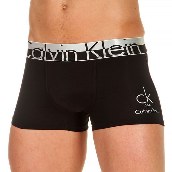 Трусы мужские боксеры черные с двухцветной резинкой steel Calvin Klein