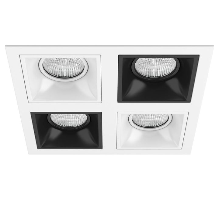 Комплект из светильников и рамки Lightstar Domino Quadro (214546+214506+214507+214506+214507) D54606070607