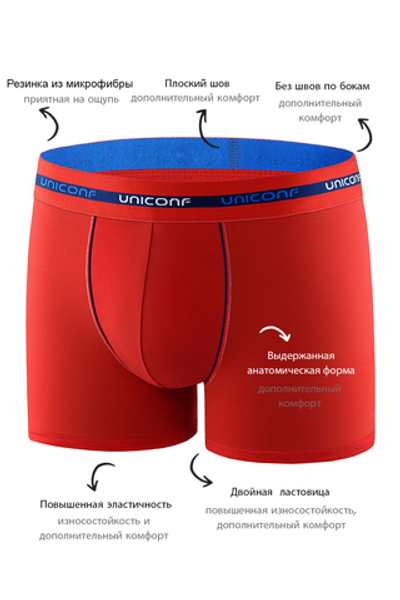 Мужские трусы BB34R Красный Uniconf